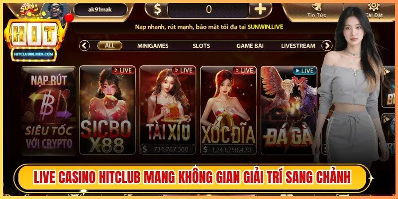 Live Casino Hitclub mang đến một không gian giải trí sang chảnh