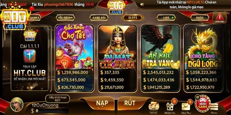 Kho game Hitclub nổ hũ Jackpot tiền tỷ hấp dẫn và kịch tính