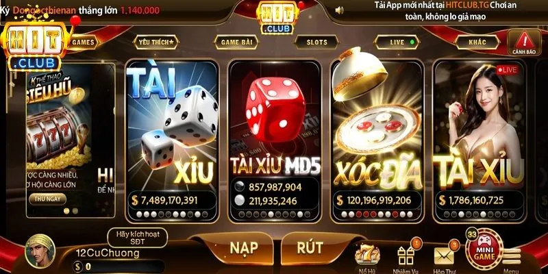 Kho game Hitclub sở hữu một hệ thống trò chơi đồ sộ, đa dạng